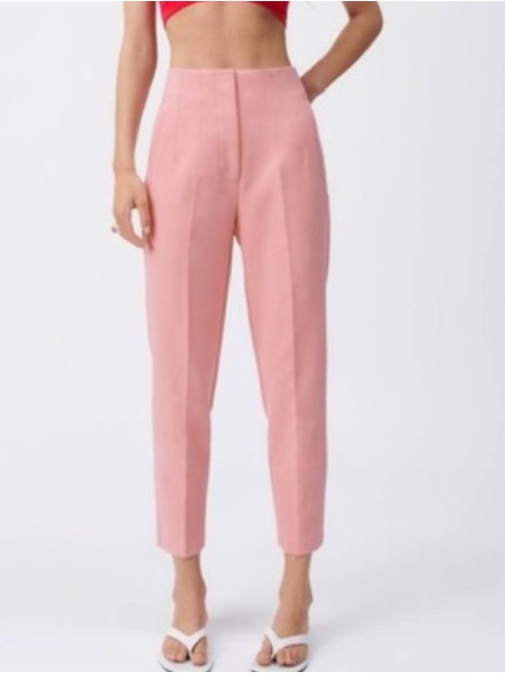Zara Pink Straight-Leg Trousers